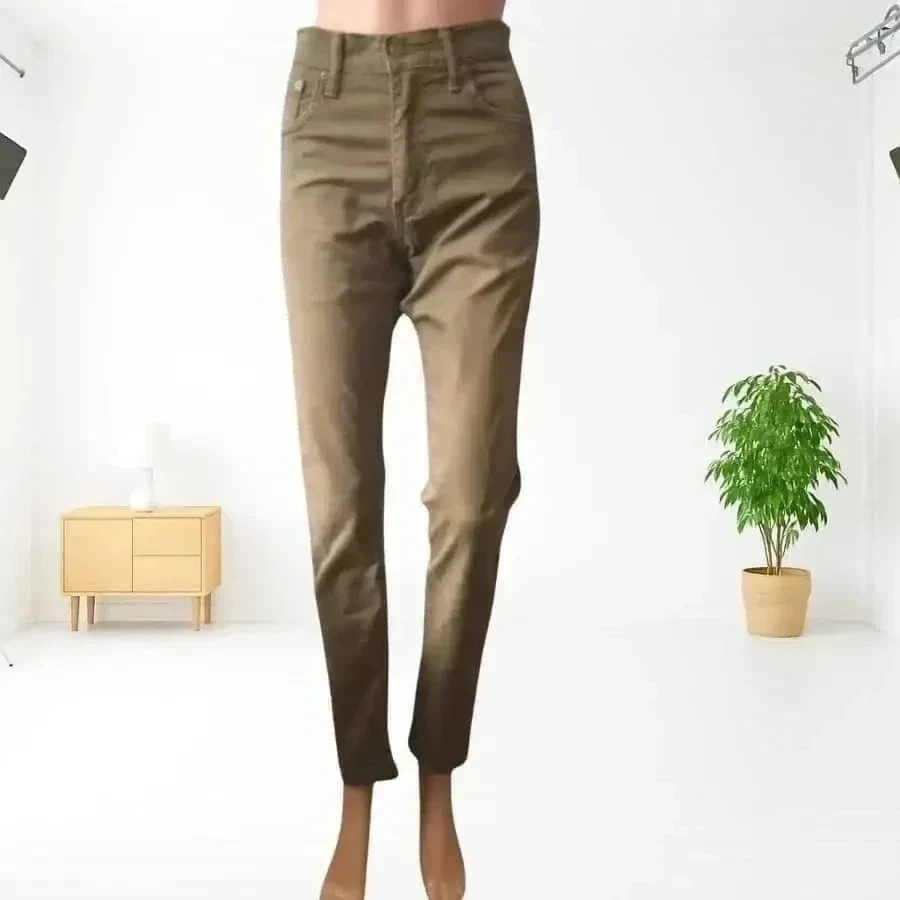 Levi's 512 - slim taper fit - high waist, stretch, khaki / olive color – photo 3